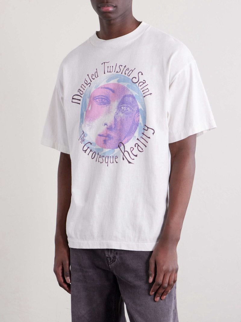 Cream Graphic Print Short Sleeve T-Shirt view