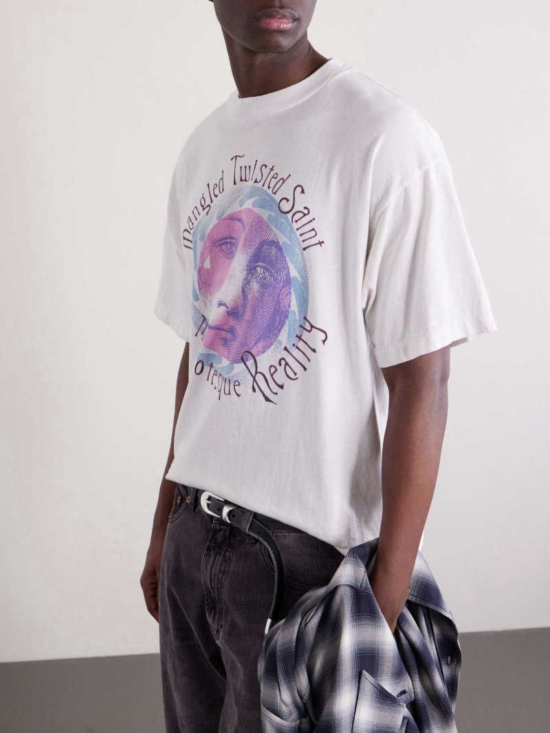 Cream Graphic Print Short Sleeve T-Shirt view