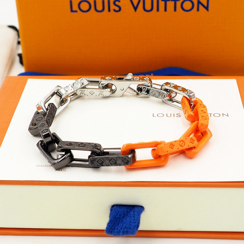 Louis Vuitton Bamboo Chain Bracelet Orange & Black