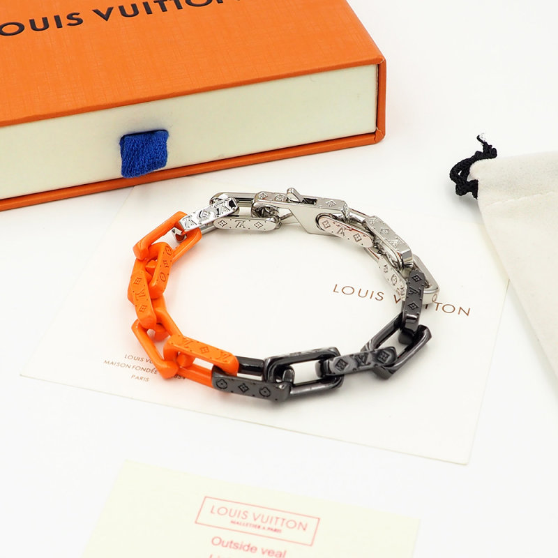 Louis Vuitton Bamboo Chain Bracelet Orange & Black view
