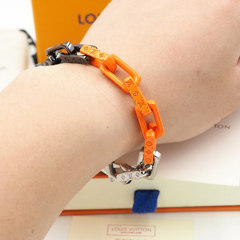Louis Vuitton Bamboo Chain Bracelet Orange & Black view