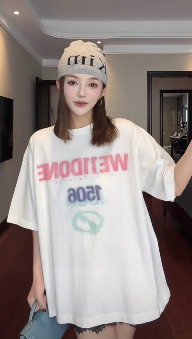 Oversized Welcome Graphic T-Shirt White