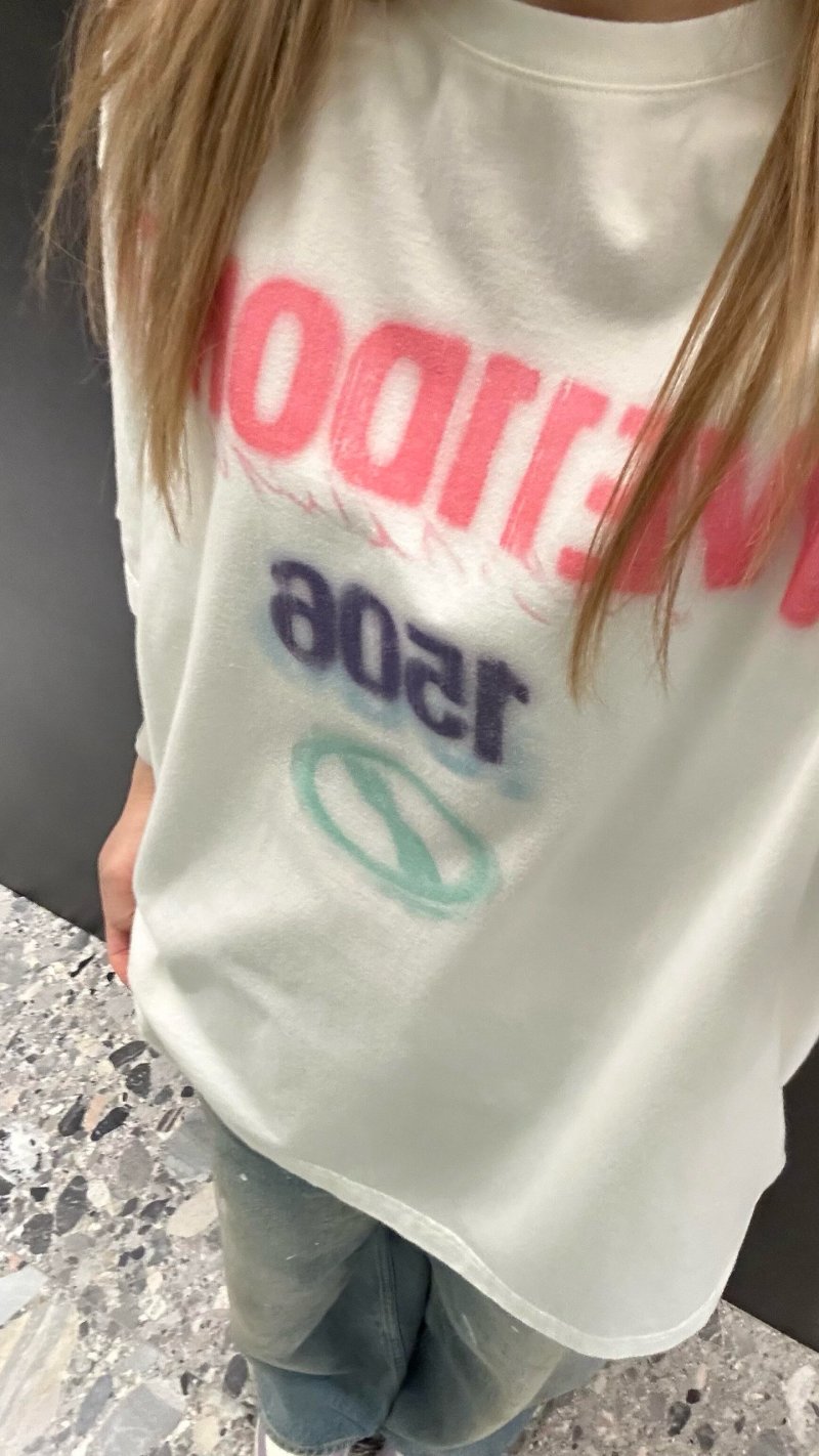 Oversized Welcome Graphic T-Shirt White view