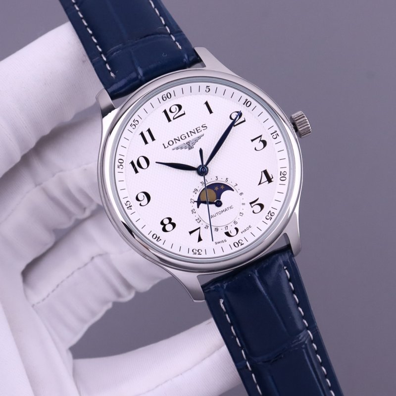 Longines Master Collection Moon Phase Silver Dial Watch view