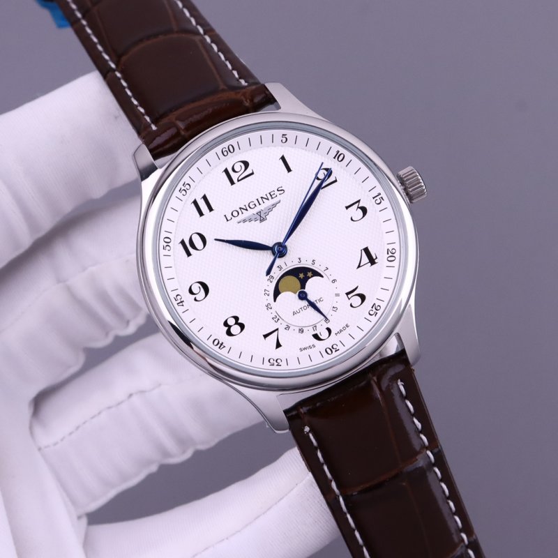 Longines Master Collection Moon Phase Silver Dial Watch view