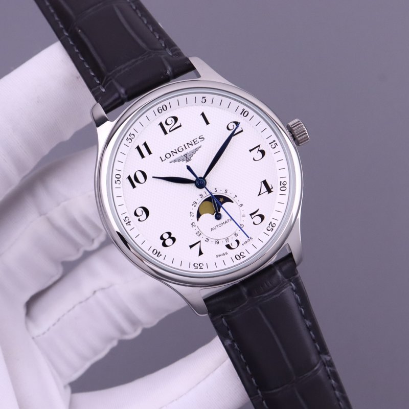 Longines Master Collection Moon Phase Silver Dial Watch view