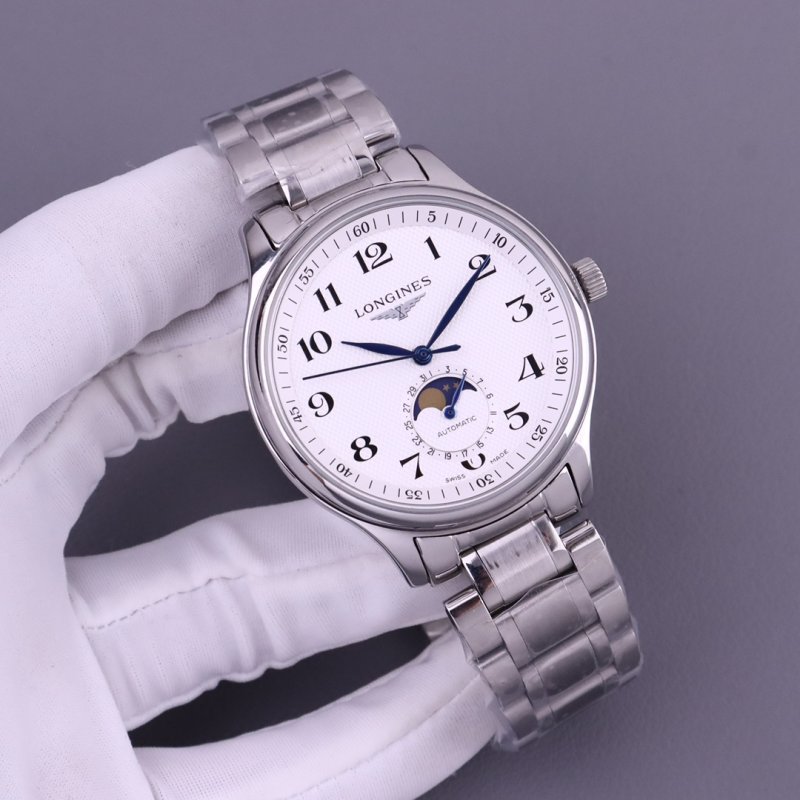 Longines Master Collection Moon Phase Silver Dial Watch view