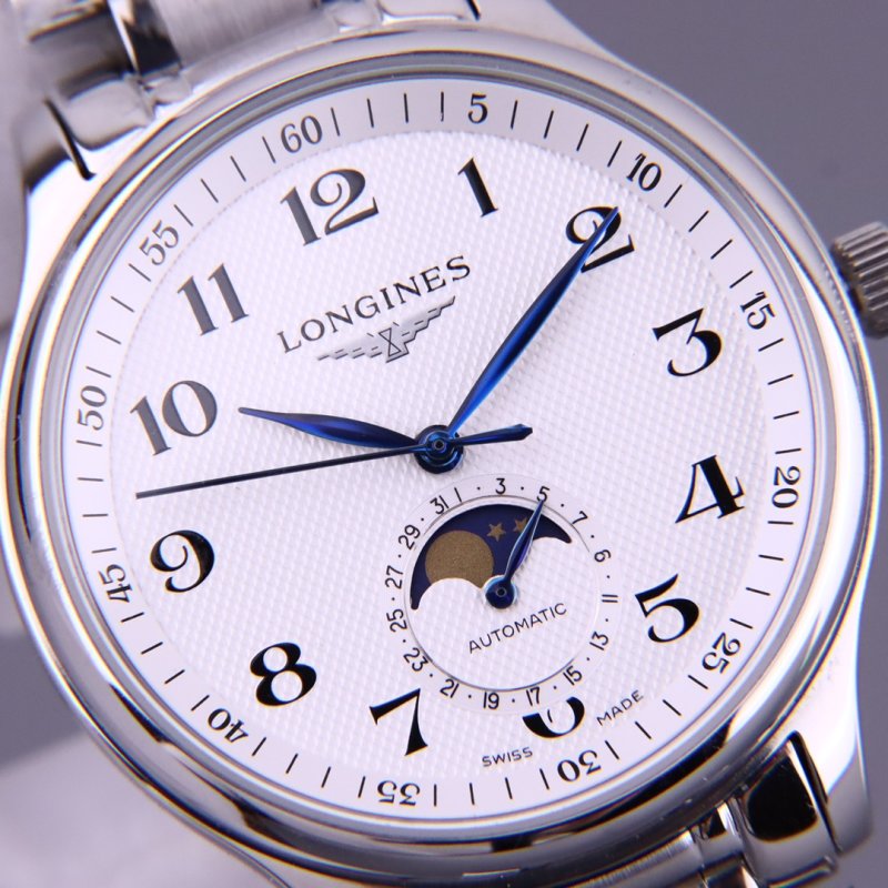 Longines Master Collection Moon Phase Silver Dial Watch view