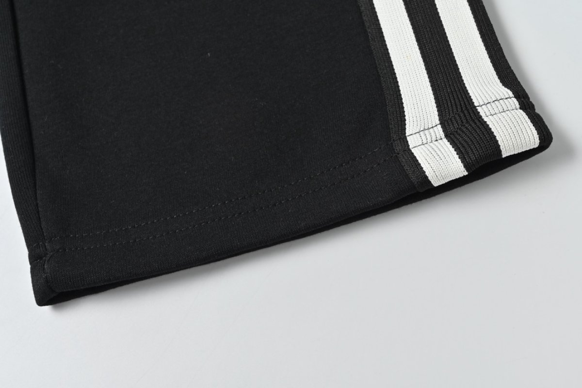 Black Track Pants with Striped Side Trim view