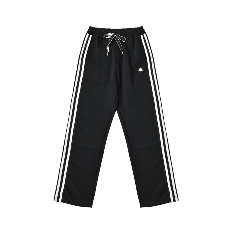 Black Track Pants with Striped Side Trim view