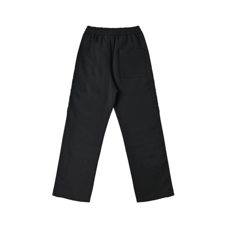 Black Track Pants with Striped Side Trim view