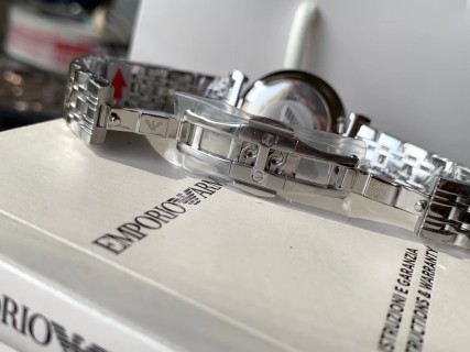 Emporio Armani AR1908 Mother-of-Pearl Crystal Watch Silver view 8