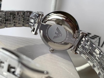 Emporio Armani AR1908 Mother-of-Pearl Crystal Watch Silver view 9