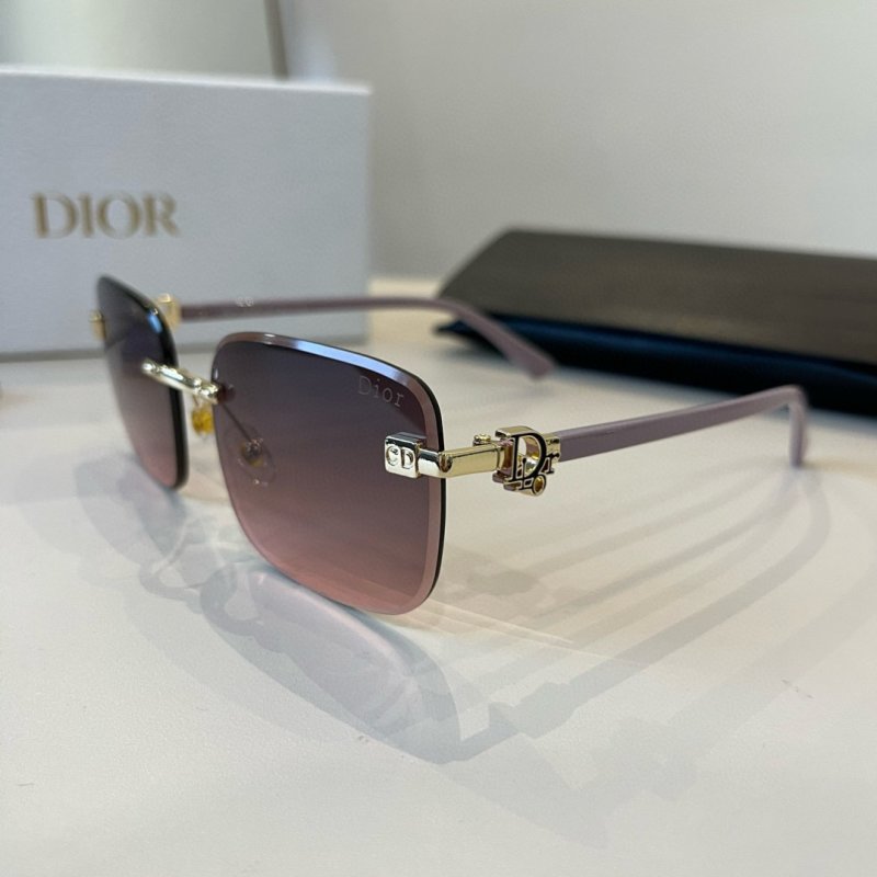 Dior Rimless Square Sunglasses - Gold & Purple view
