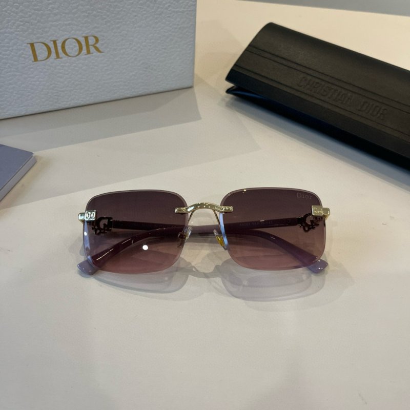 Dior Rimless Square Sunglasses - Gold & Purple view