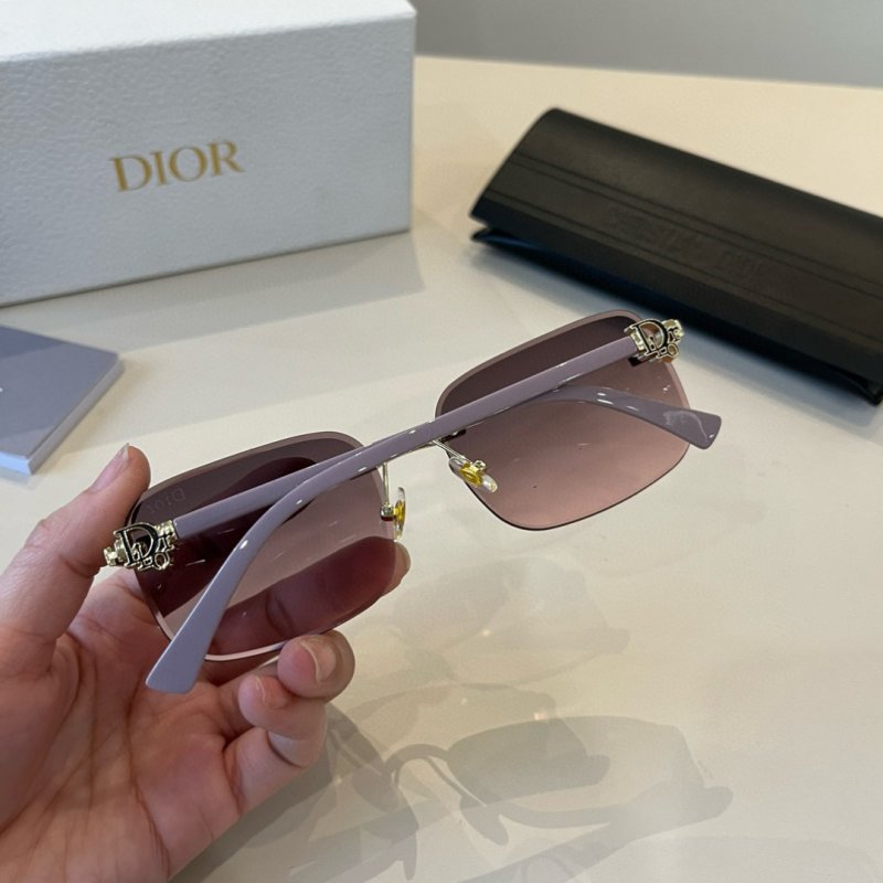 Dior Rimless Square Sunglasses - Gold & Purple view