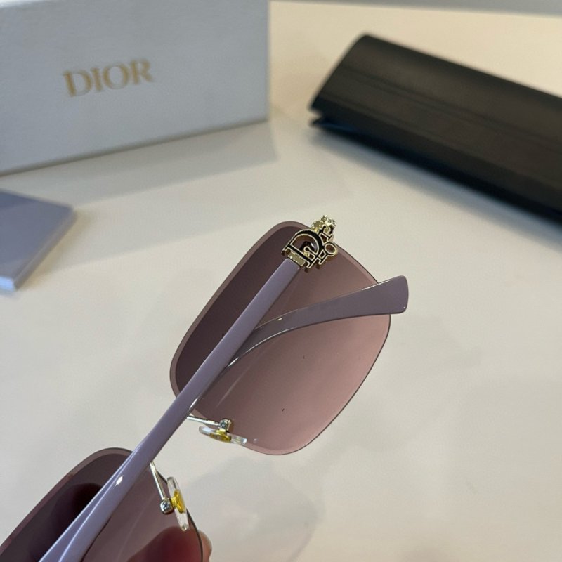 Dior Rimless Square Sunglasses - Gold & Purple view