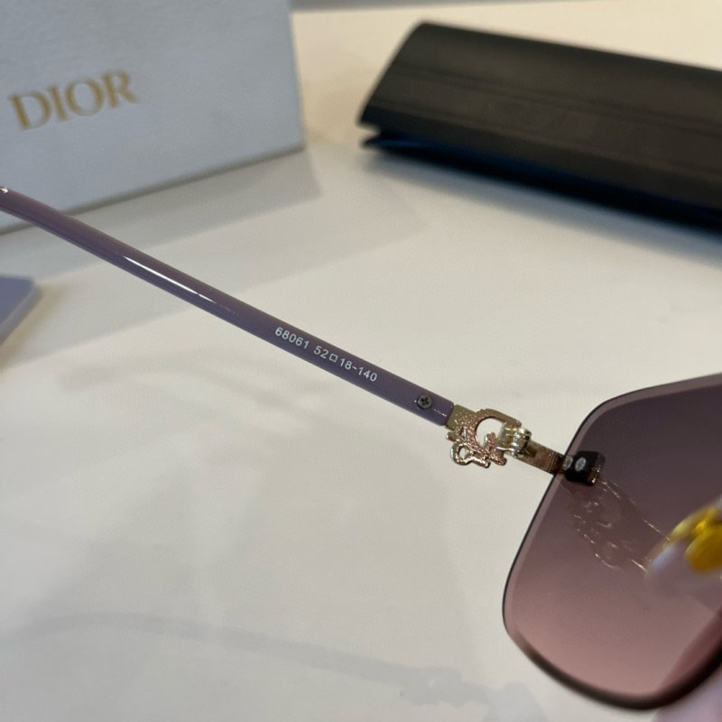 Dior Rimless Square Sunglasses - Gold & Purple view