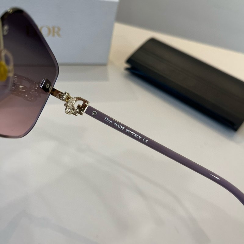 Dior Rimless Square Sunglasses - Gold & Purple view