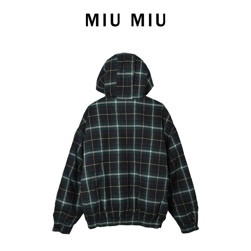 Teal Plaid Zip-Up Jacket view