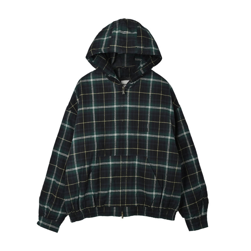 Teal Plaid Zip-Up Jacket view