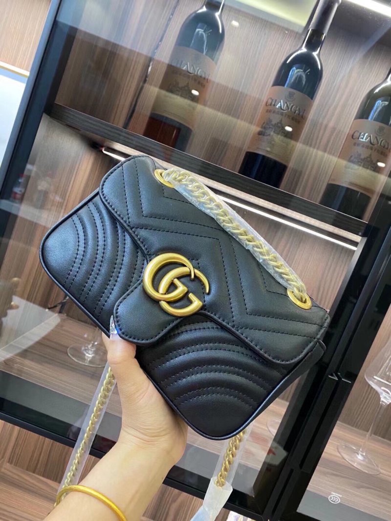 Gucci GG Marmont Black Quilted Leather Shoulder Bag
