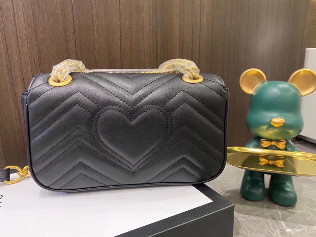 Gucci GG Marmont Black Quilted Leather Shoulder Bag view