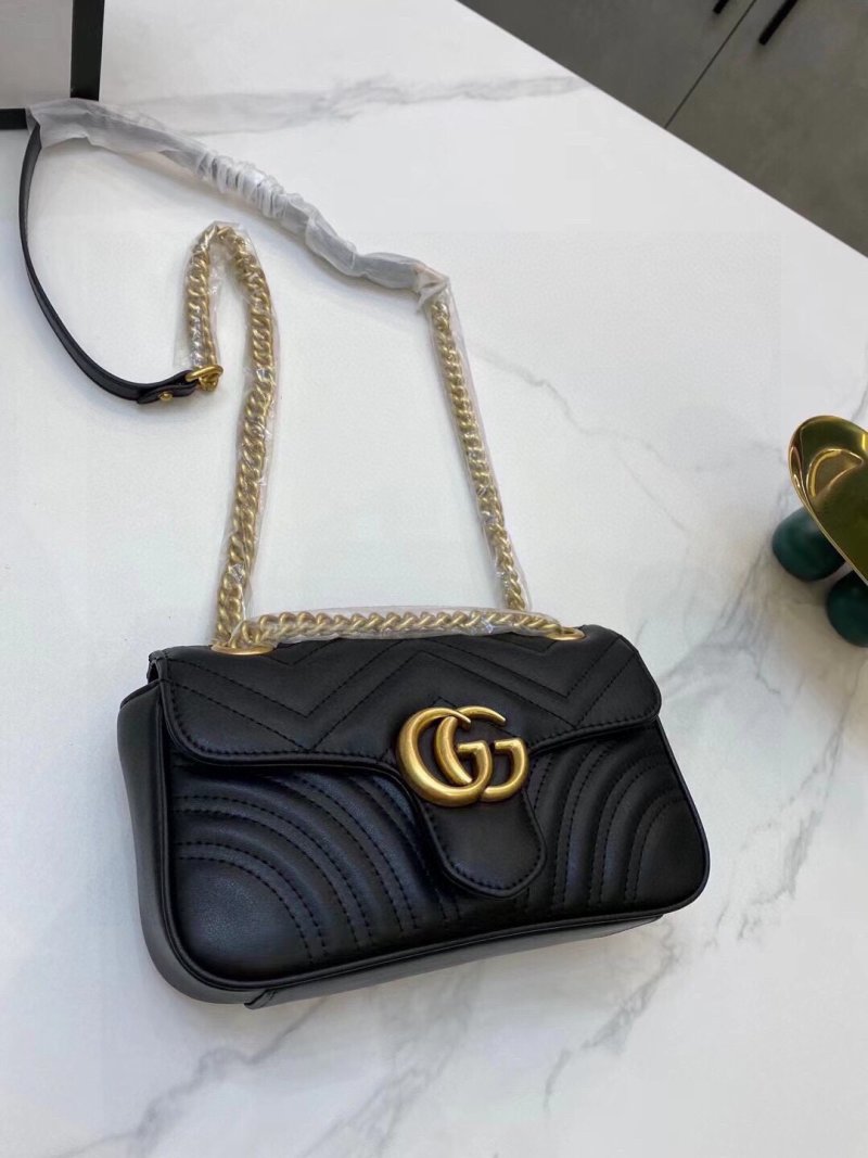 Gucci GG Marmont Black Quilted Leather Shoulder Bag view