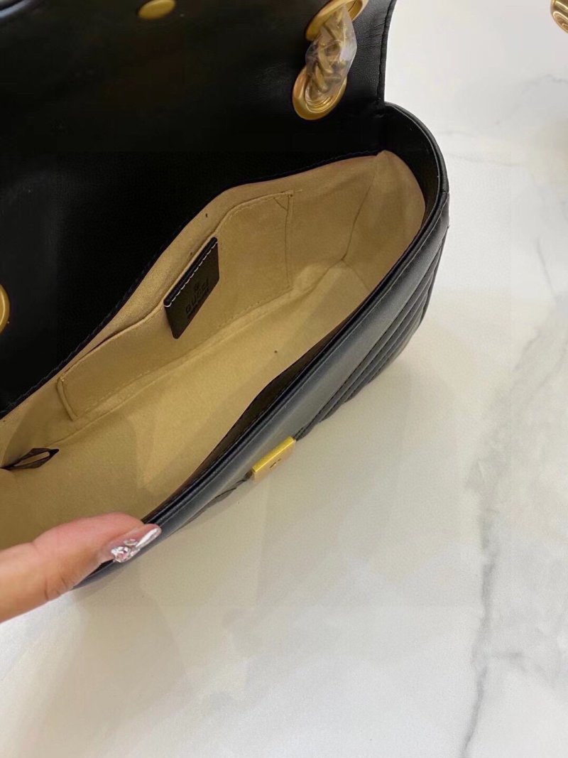 Gucci GG Marmont Black Quilted Leather Shoulder Bag view