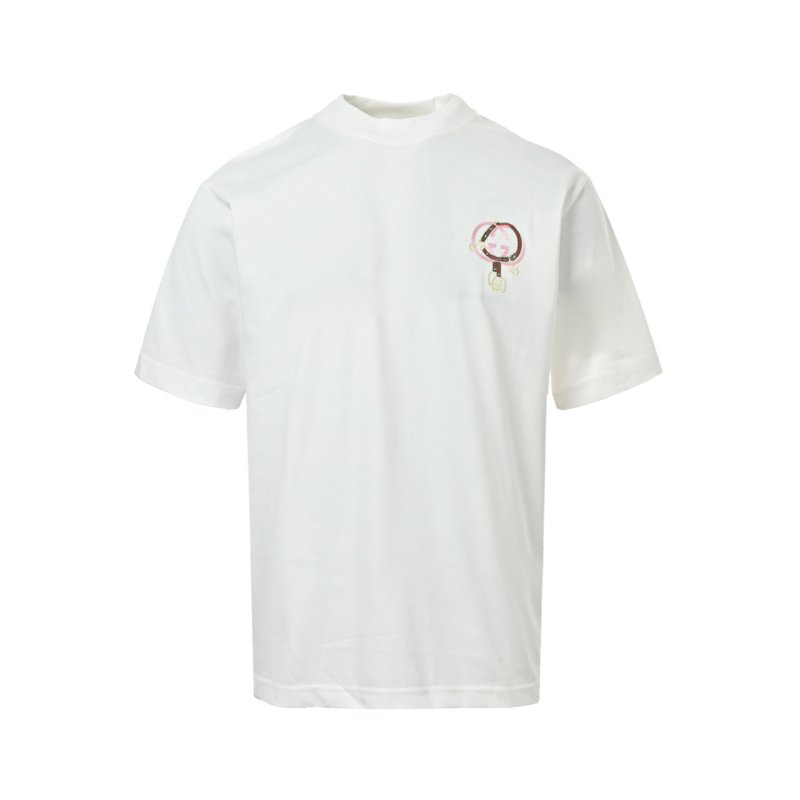 White Short Sleeve T-Shirt with Embroidered Logo view