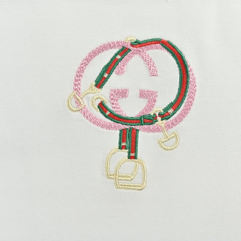 White Short Sleeve T-Shirt with Embroidered Logo view