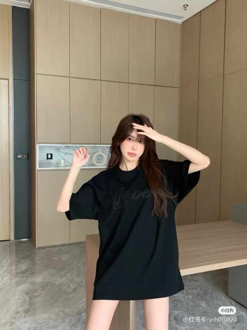Black Rhinestone Logo Short Sleeve T-Shirt