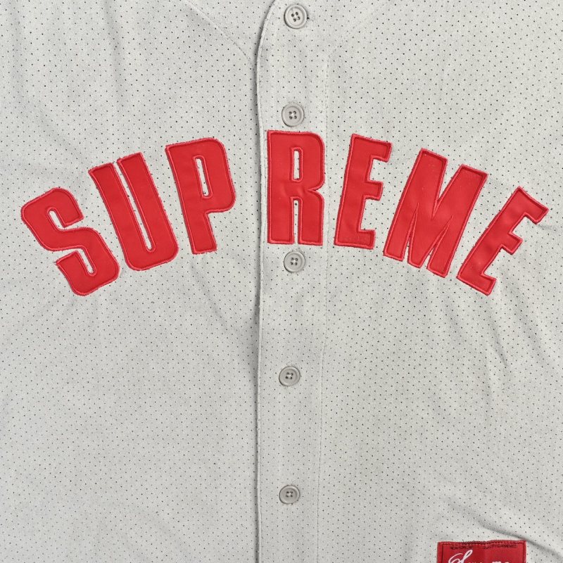 Supreme Red Logo White Baseball Shirt view
