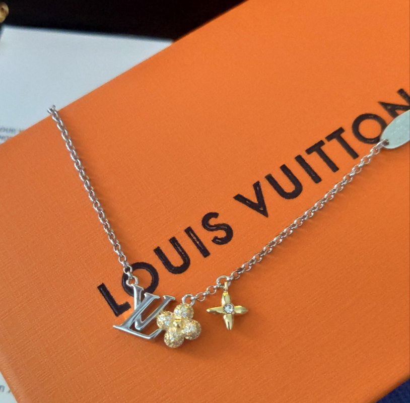 LV Gram Monogram Floral Zirconia Chain Bracelet Silver view