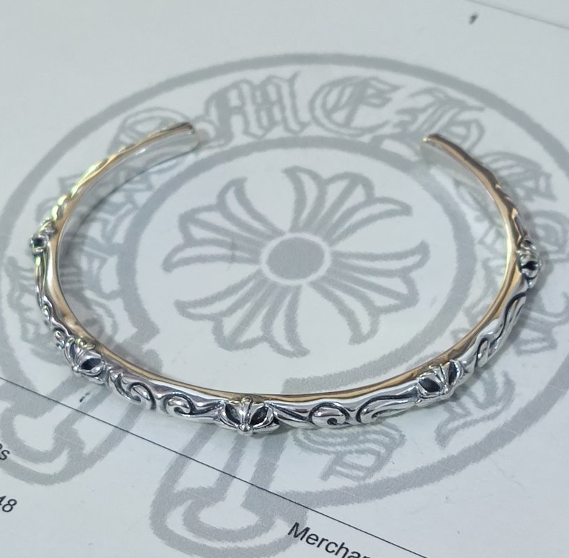 Chrome Hearts Silver Engraved Cuff Bracelet view