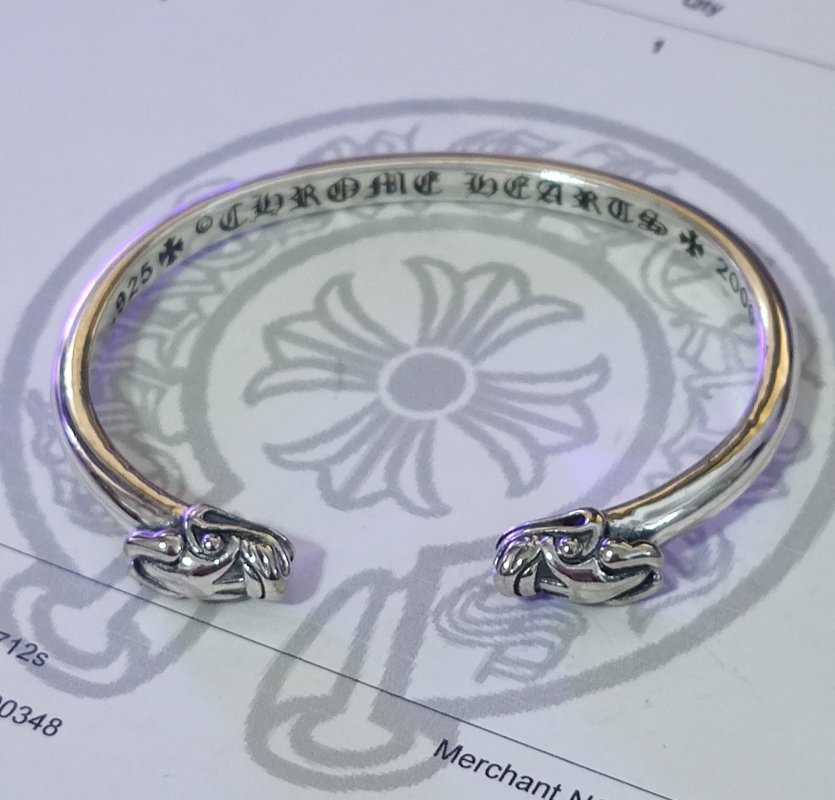 Chrome Hearts Silver Engraved Cuff Bracelet view