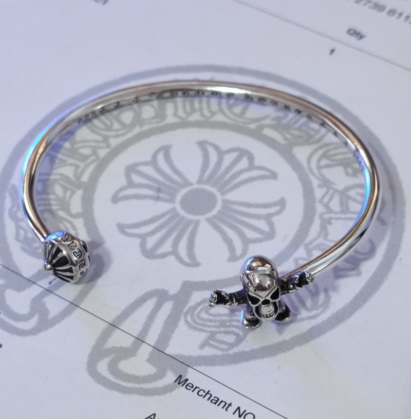 Chrome Hearts Silver Engraved Cuff Bracelet view