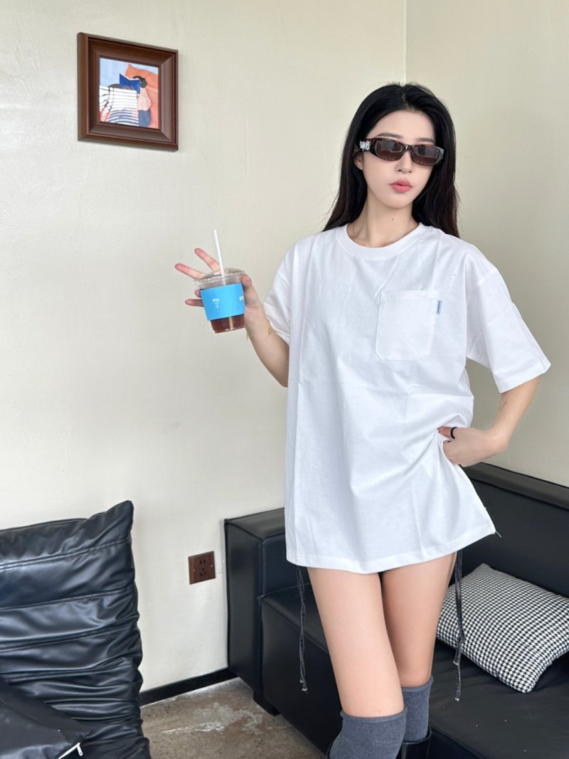 White Pocket T-Shirt with Chest Logo