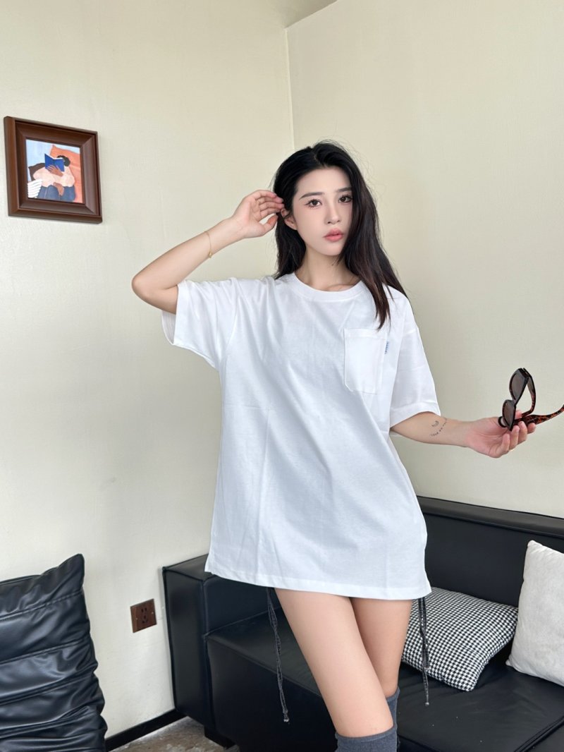 White Pocket T-Shirt with Chest Logo view