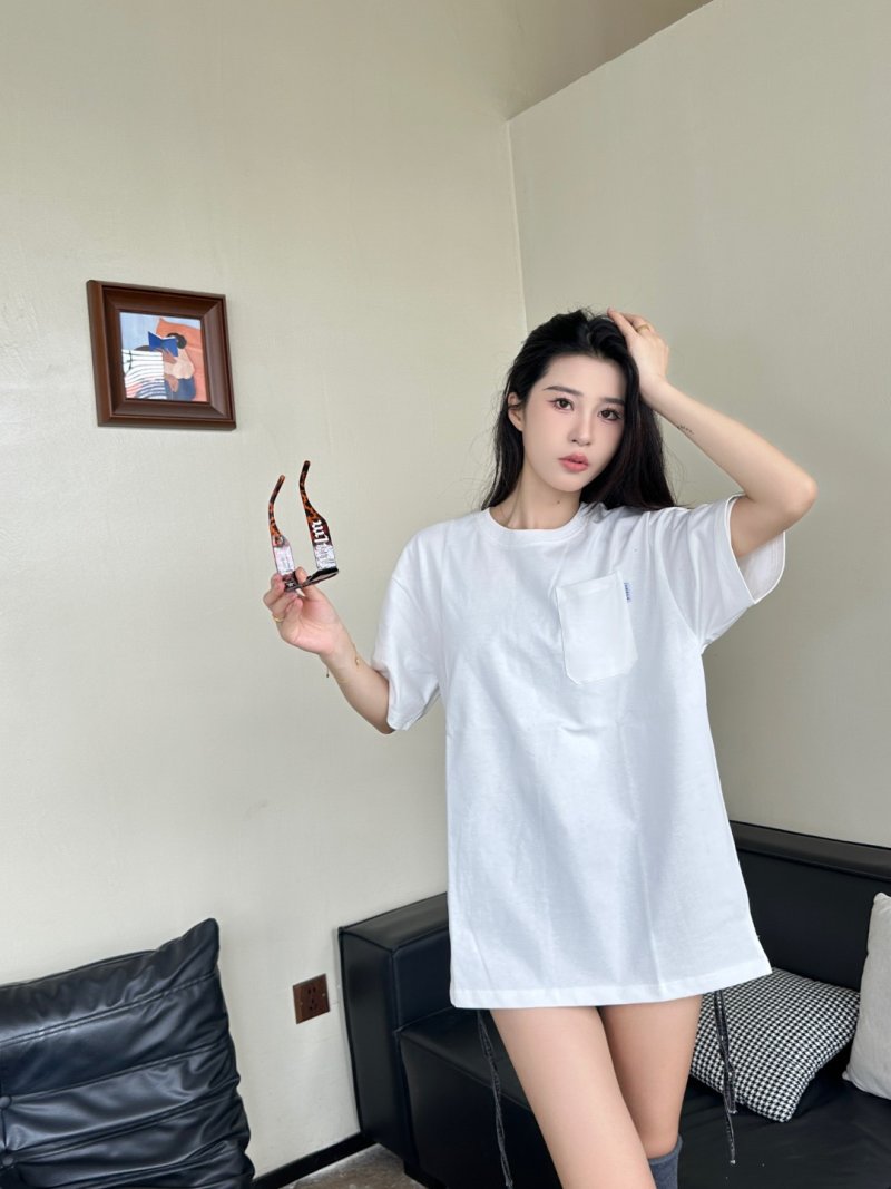 White Pocket T-Shirt with Chest Logo view