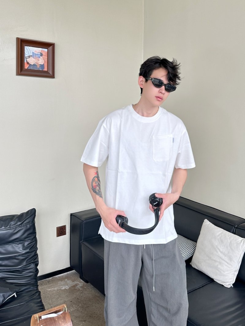 White Pocket T-Shirt with Chest Logo view