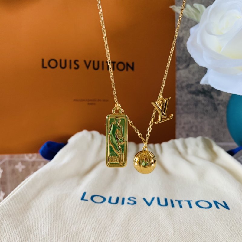 Louis Vuitton LV×NBA Ball and Tab Gold Necklace view