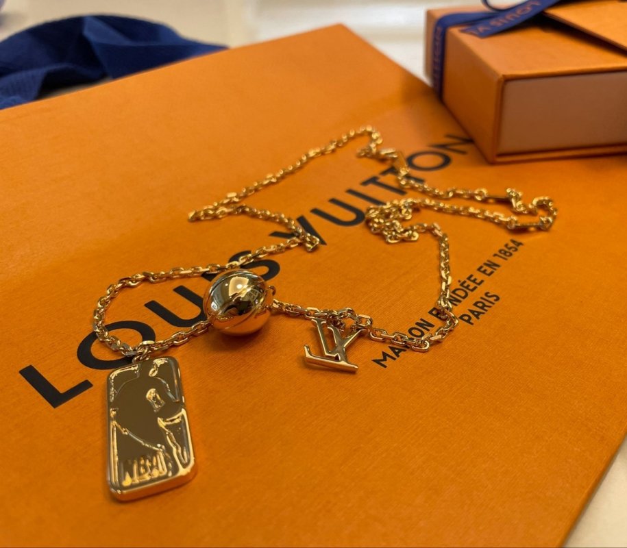 Louis Vuitton LV×NBA Ball and Tab Gold Necklace view