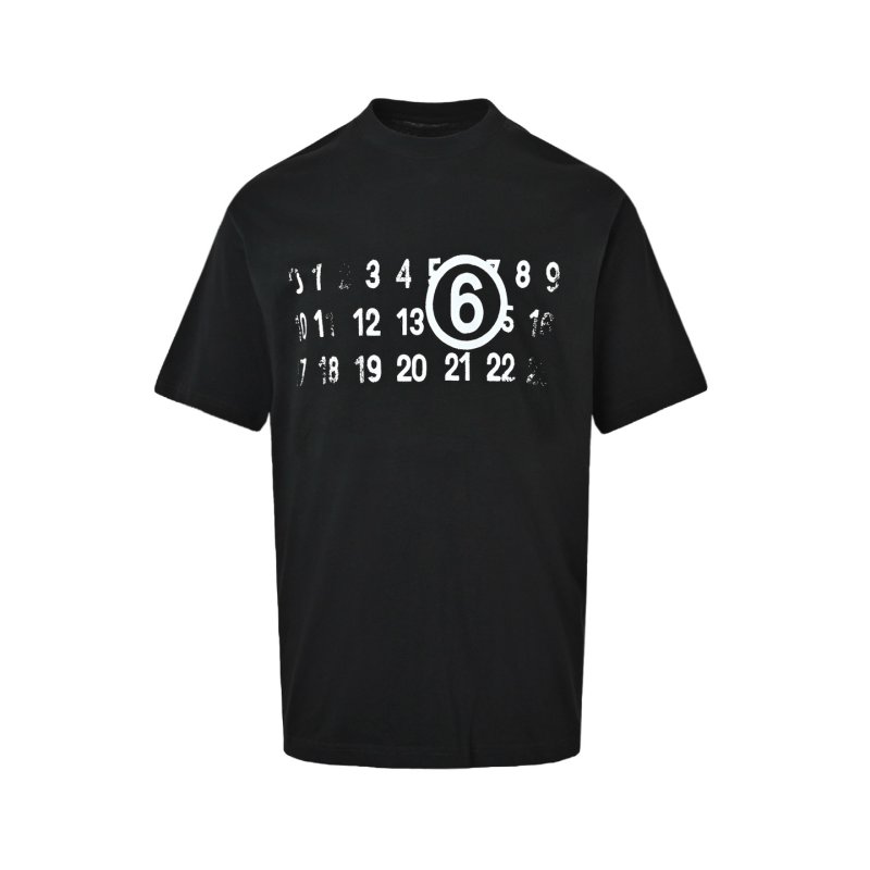 Maison Margiela Black Numerals Print T-Shirt view