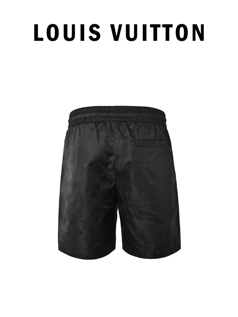 Black Textured Nylon Shorts view
