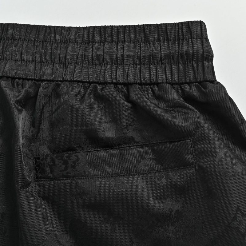 Black Textured Nylon Shorts view