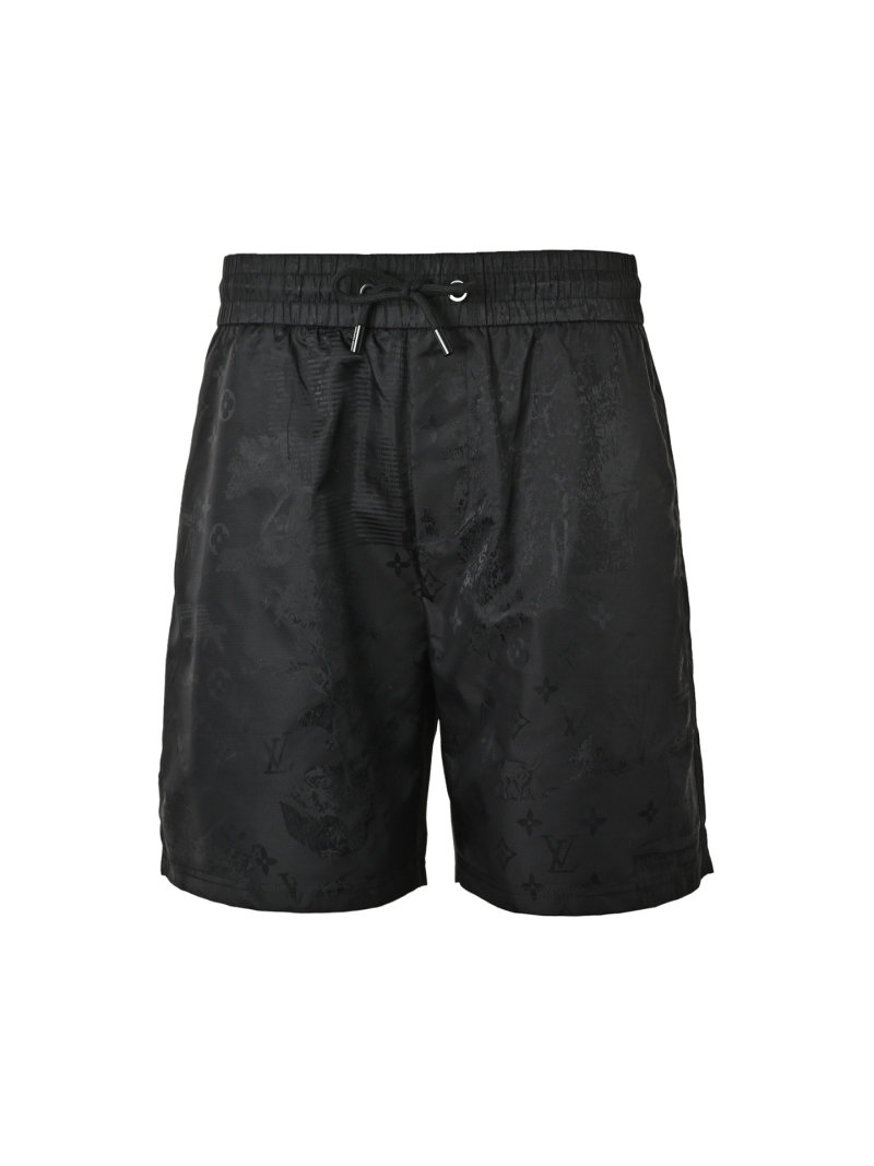 Black Textured Nylon Shorts view