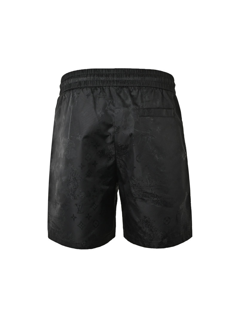 Black Textured Nylon Shorts view