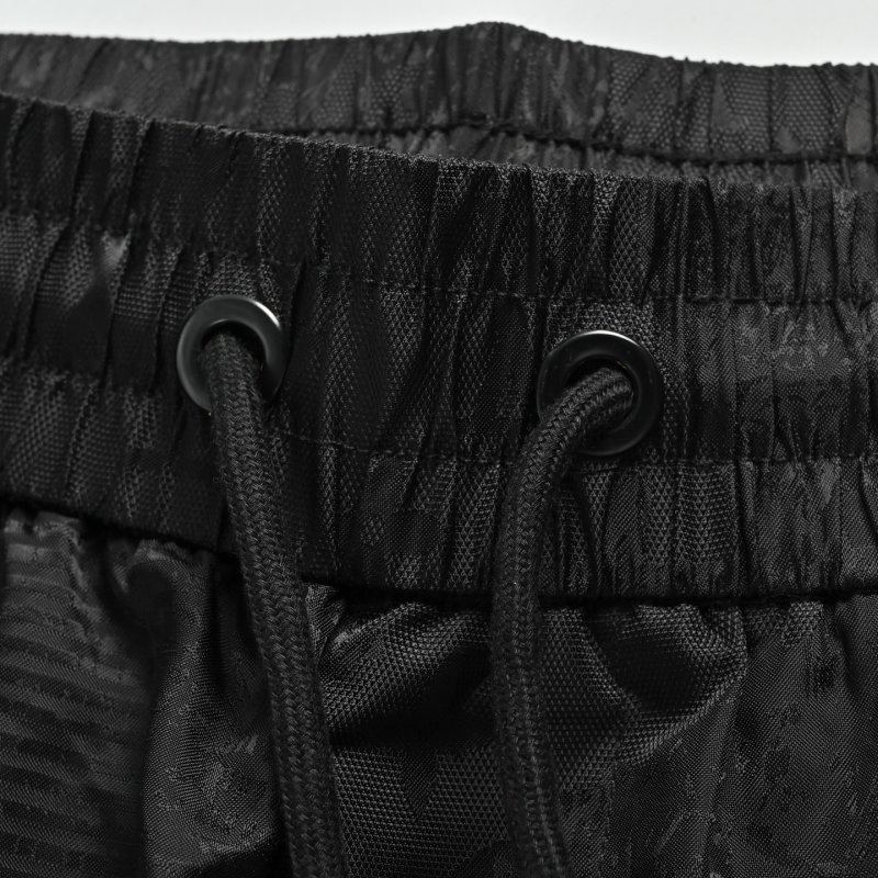 Black Textured Nylon Shorts view