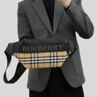 Burberry Vintage Check Waist Bag Black & Beige view 3